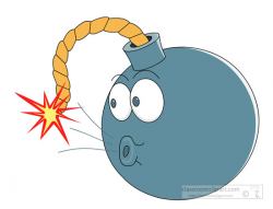 Cartoons Clipart- bomb-character-blowing-out-fuse - Classroom Clipart