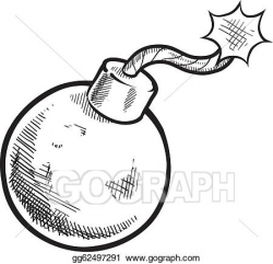 Vector Art - Retro bomb sketch. Clipart Drawing gg62497291 - GoGraph
