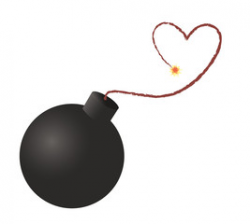 BOMB heart icon , bomb ready to explode , heart attack icon - Buy ...