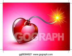 Vector Art - Heart shaped love bomb. Clipart Drawing gg68384627 ...