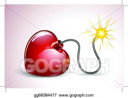 Vector Art - Heart shaped love bomb. Clipart Drawing gg68384477 ...