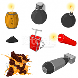 Bomb and Explosion Icon Set Stock Vector - FreeImages.com