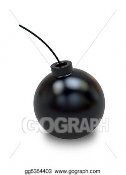 Drawing - Bomb in old style with a wick. Clipart Drawing gg5354403 ...