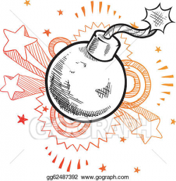 Vector Art - Retro bomb sketch. Clipart Drawing gg62487392 - GoGraph