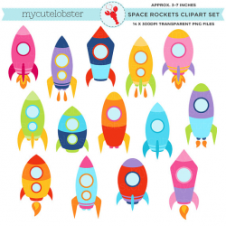 Space Rockets Clipart Set rockets space clip art of flying