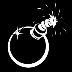 Bomb Clipart — Simple black and white vector illustration of ...