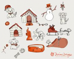 Corgi clipart commercial use, cute puppy clip art, dog house, water ...