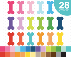 Dog bone clipart in 28 colors, CL-630 | Dog bones, Cl and Planners