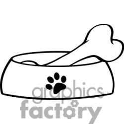 Dog-Bowl-With-Big-Bone. | Clipart Panda - Free Clipart Images