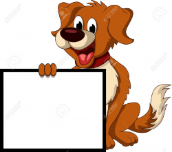 Dog Holding Sign Clipart