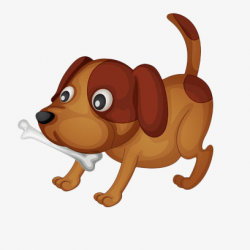 Puppy Bite Bones, Cartoon Dog, Animal, Brown PNG Image and Clipart ...
