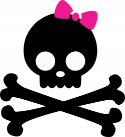Skulls and Bones Iron On with Pink Bow | Baby N Toddler - ClipArt ...