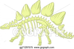 Vector Art - Cartoon stegosaurus skeleton . EPS clipart gg71297575 ...