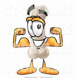 Illustration of a Bone Mascot Flexing His Arm Muscles by Toons4Biz ...