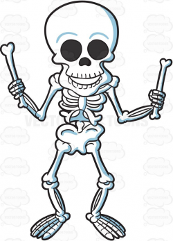 A skeleton playing with bones #cartoon #clipart #vector ...