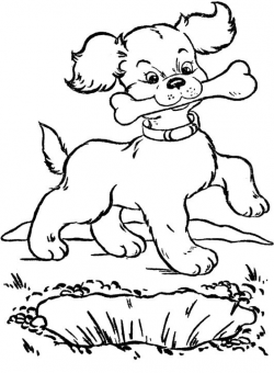 Eat Dog Bone Coloring Page | Dog | Pinterest | Dog bones, Punch ...