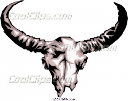 Cow skull with horns Vector Clip art