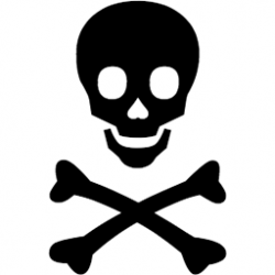 Black Skull and Crossbones Emoji (U+1F571)