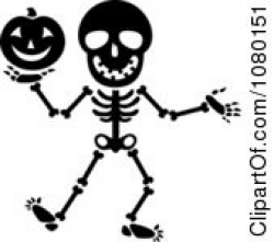 Halloween Clipart Black and White Skeleton Halloween Clip Art Black ...