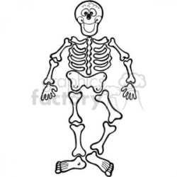 Royalty-Free black and white cartoon skeleton 144861 vector clip art ...