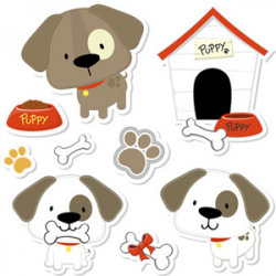 Dogs, House, Bones Clip Art - Dog Clip Art Vector Graphics