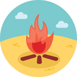 Campfire clipart beach bonfire - Pencil and in color campfire ...