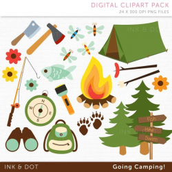 Camping Clipart, Fathers Day Clipart, Tent, Fishing, Hiking ...