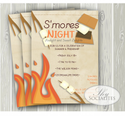 S'mores Invitation Smores Camping Invitation Campfire