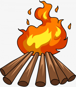 Cartoon Flame Fire, The Fire, Bonfire, Firewood PNG and Vector for ...