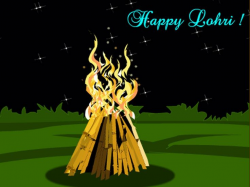 Happy Lohri Bonfire Clipart