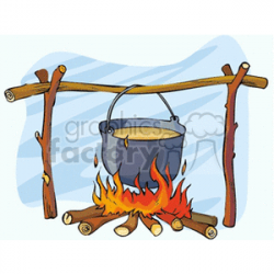 campfire dinner clipart. Royalty-free clipart # 163864