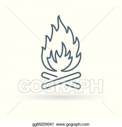 Vector Art - Wood fire icon. outdoor bonfire symbol. camp fire sign ...