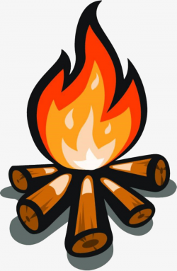 Hand Painted Bonfire Fire, Bonfire, Flame, Campfire PNG Image and ...