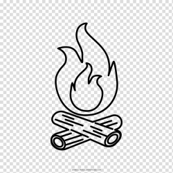 Black and white Drawing Bonfire Coloring book , campfire ...