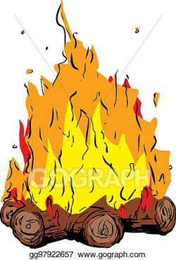 Stock Illustration - Bonfire or campfire with hot flames ...