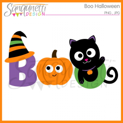 Sanqunetti Design: Boo Halloween Lettering Clipart