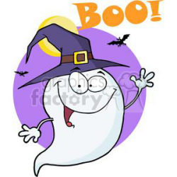 Royalty-Free Happy ghost saying Boo on Halloween 380709 vector clip ...