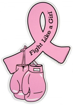 Pink Ribbon & Boxing Glove Fight Like a Girl Magnet | ~ Cancer Sucks ...