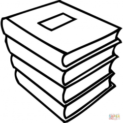 A pile of books coloring page | Free Printable Coloring Pages