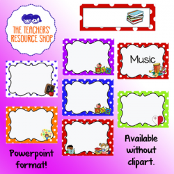 Subject Copybook and Book Labels