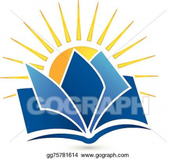 Vector Stock - Logo book and sun . Clipart Illustration gg75781614 ...
