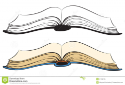 Drawing An Open Book White Clipart Open Book - Pencil And In Color ...