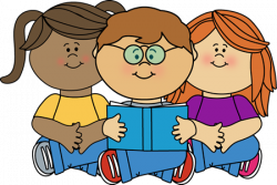 Kids Reading a Book Clip Art - Kids Reading a Book Image