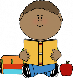 Boy Reading Clip Art | Little Boy Reading a School Book Clip Art ...