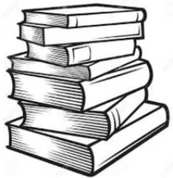 stack of books clip art | of Books Clip Art Image - black and white ...