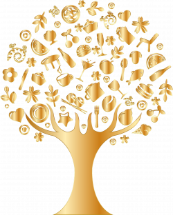 Clipart - Gold Abstract Tree No Background