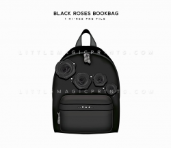 Bookbag Clipart, Black Roses Book Bag Digital, Fall Black Floral Back Pack  Illustration, Black Floral Glitter Print Backpack Digital File
