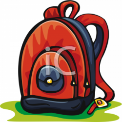 Clip Art Picture Of A Red And Blue Backpack
