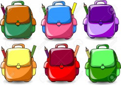 Bag clipart cartoon - Pencil and in color bag clipart cartoon