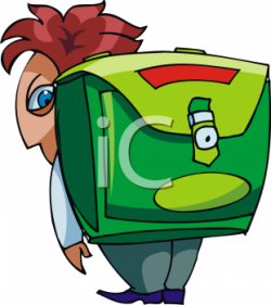 Clipart Picture Of A Boy Wearing A Large Backpack